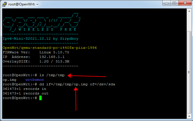 用DD命令给 openwrt系统进行刷机